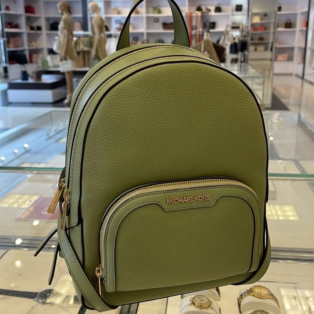 Michael Kors Jaycee Medium Logo Backpack Light Sage
